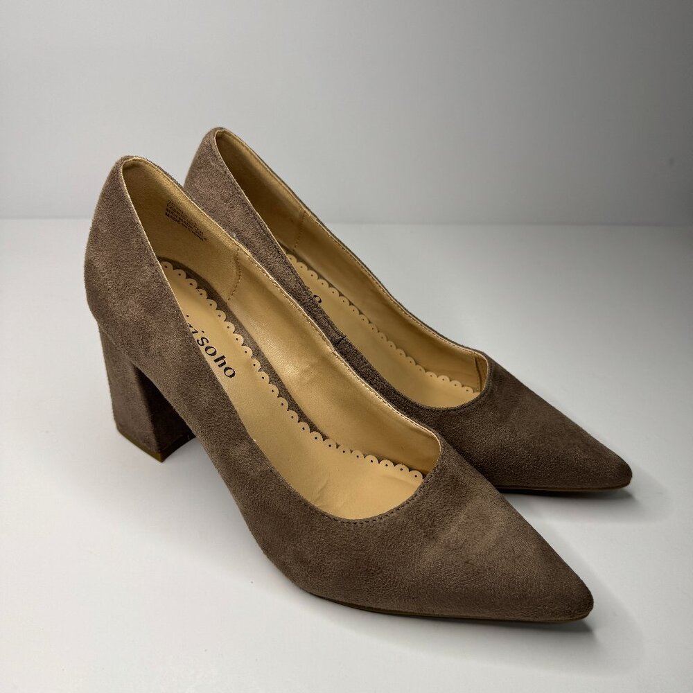 ZIGI SOHO Royals Heels Wide Brown Taupe Closed Toe Heels for Women Size 7.5